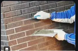 POINTING OF BRICK WORK Pointing on brick work or brick flooring with cement mortar 1:3 (1 cement : 3 fine sand) Raised and cut pointing