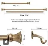 Providing and fixing curtain rods of 1.25 mm thick brass plates with two brass brackets fixed with brass screws and wooden plugs etc. wherever necessary complete 25 mm iameter