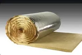 Providing and fixing thermal insulation with Resin bonded rock wool conforming to IS: 8183, density 48 kg/m3, 50 mm thick, wrapped in 200 G virgin Polythene bags placed over existing false ceilng and held in position by criss- crossing GI wire 